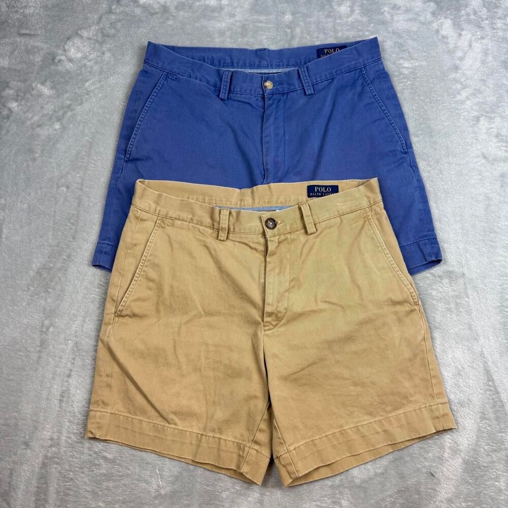 Polo-ralph-lauren Men's Tan and Blue Shorts